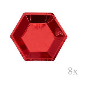 Zestaw 8 czerwonych talerzyków papierowych Neviti Red & White Dots, ⌀ 12,5 cm