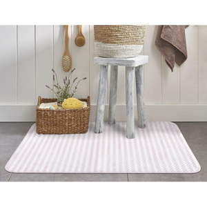 Biało-różowy dywanik łazienkowy Madame Coco Stripy, 70x110 cm