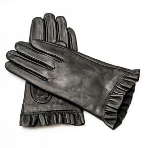 Damskie czarne rękawiczki skórzane Pride & Dignity Seattle, rozmiar 7,5