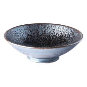 Czarno-szara miska ceramiczna na zupę MIJ Pearl, ø 24 cm