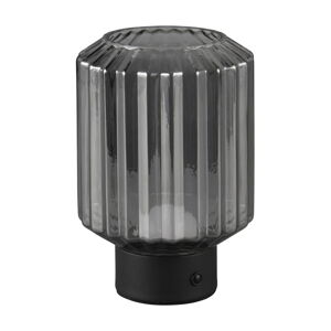 Czarna/szara lampa stołowa LED ze ściemniaczem ze szklanym kloszem (wysokość 19,5 cm) Lord – Trio