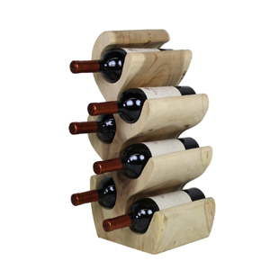Stojak na wino z drewna egzotycznego na 6 butelek HMS collection, wys. 51 cm