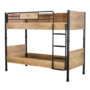Czarno-naturalne piętrowe łóżko dziecięce 90x200 cm Mocha – Kalune Design