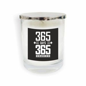 Biała świeczka North Carolina Scandinavian Home Decors Motto Glass Candle V14