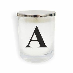 Biało-czarna świeczka North Carolina Scandinavian Home Decors Monogram Glass Candle A V1