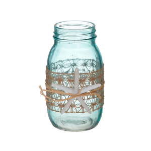 Jasnoniebieski szklany wazon InArt Sea, ⌀ 10 cm