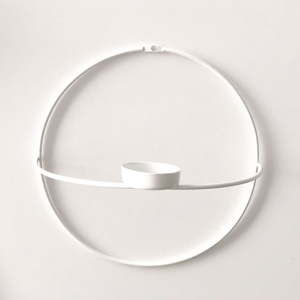 Biały świecznik ścienny Circle, ø 21 cm